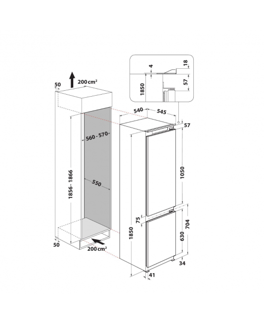 Combina frigorifica incorporabila Hotpoint BCB 75251