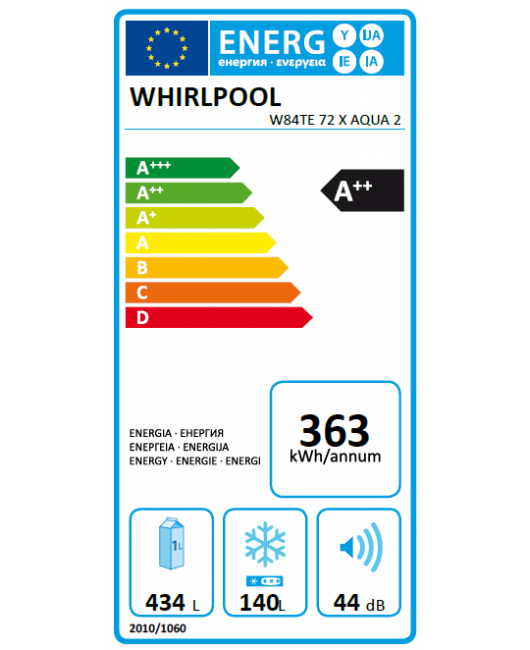 Frigider cu doua usi Full No Frost Whirlpool W84TE 72 X AQUA 2