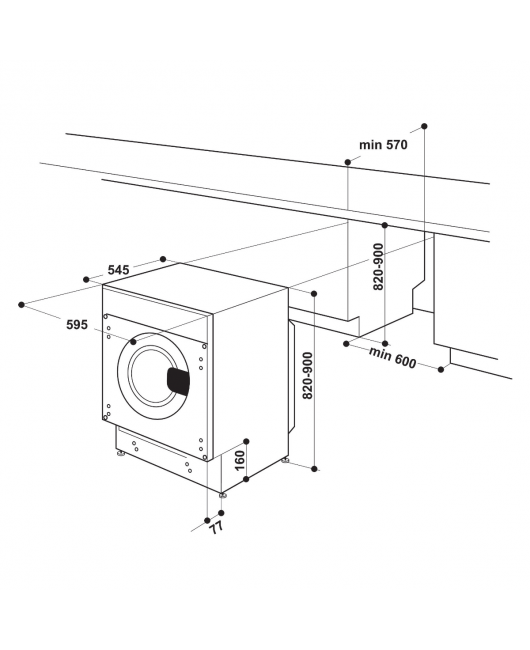 Masina incorporabila de spalat rufe cu uscator Whirlpool BI WDWG 751482 EU N