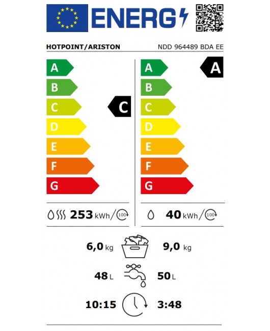 Masina de spalat rufe cu uscator Hotpoint NDD 964489 BDA EE