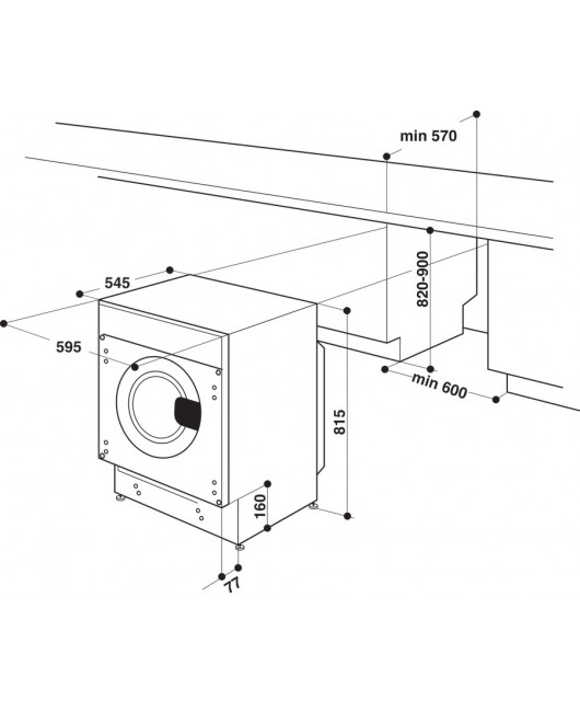 Masina incorporabila de spalat rufe cu uscator Hotpoint BI WDHG 861485 EU