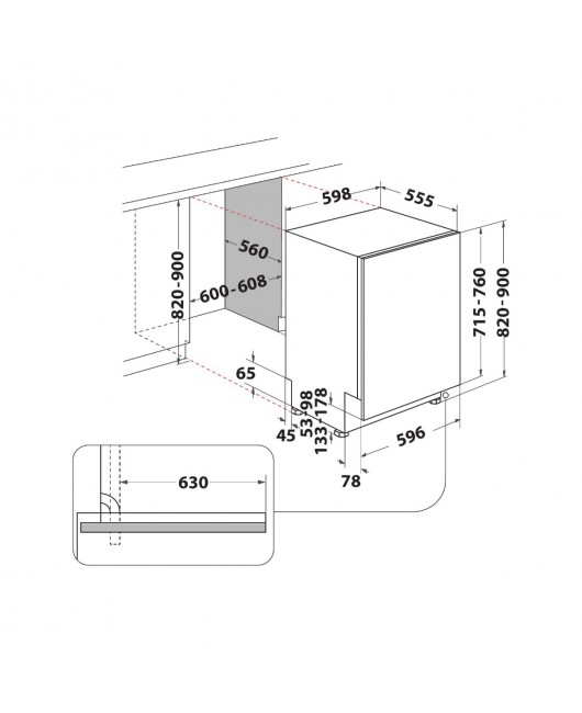 Masina de spalat vase incorporabila Hotpoint H8I HT40 L