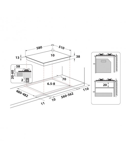 Plita incorporabila pe gaz Whirlpool TKRL 661 NB