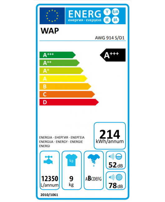 Masina de spalat rufe profesionala Whirlpool AWG 914 S/D1, 9 kg