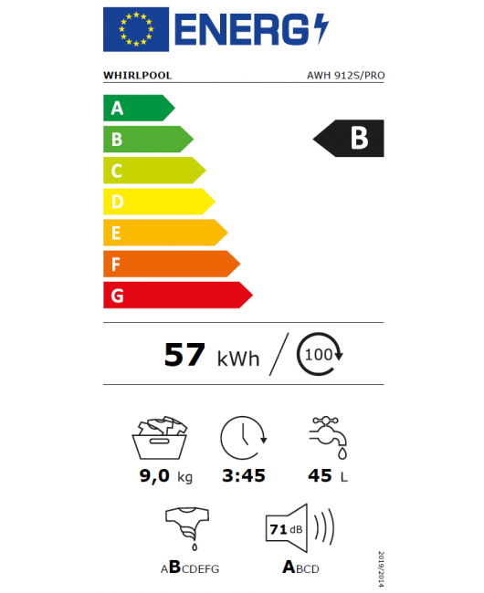 Masina de spalat rufe profesionala Whirlpool AWH 912S/PRO, 9 kg