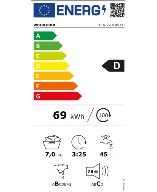 Masina de spalat rufe cu incarcare verticala Whirlpool TDLR 7231BS EU