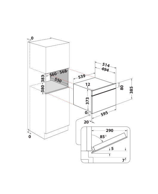 Cuptor cu microunde si aburi incorporabil Whirlpool W9 MD260 IXL