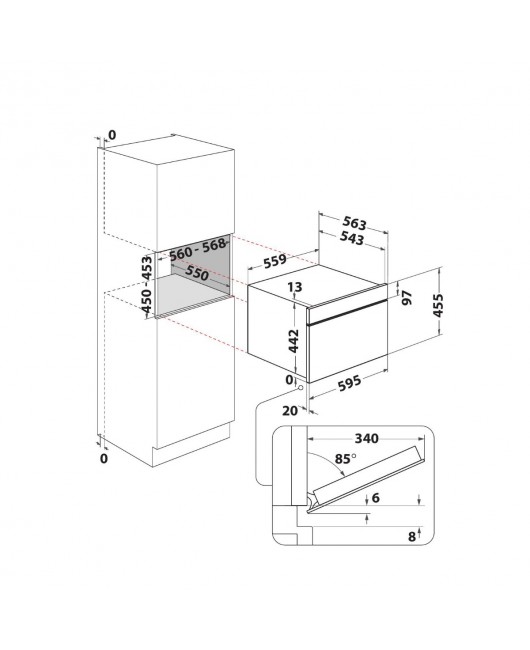 Cuptor cu microunde incorporabil Whirlpool WCW11O7HTSB, curatare hidrolitica, Touch-control, sonda de carne