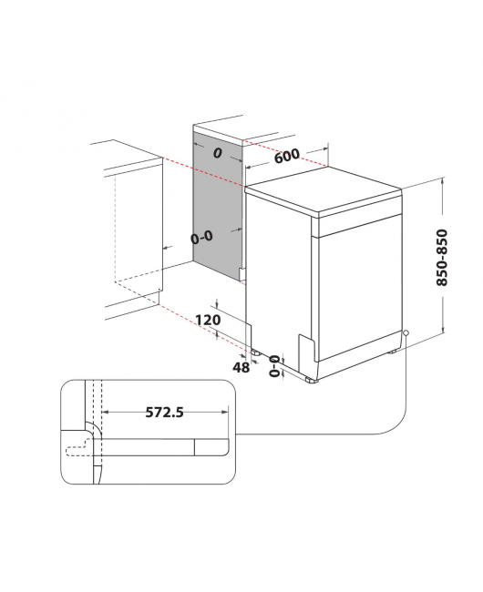 Masina de spalat vase neincorporabila Whirlpool WFO 3T233 P 6.5 X