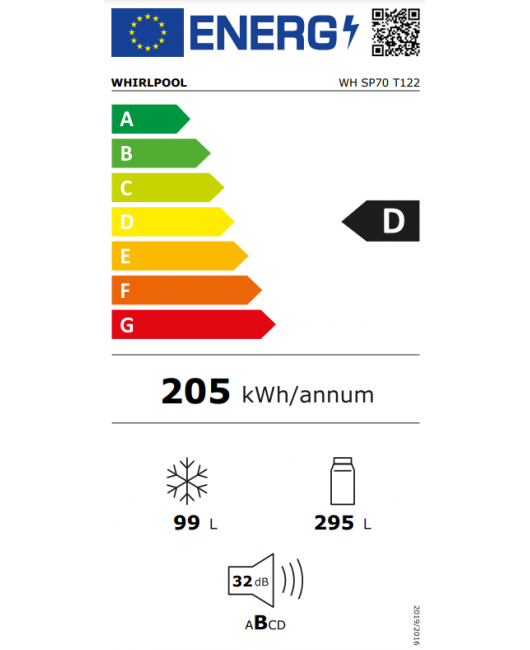 RESIGILAT - Combina frigorifica incorporabila 70 cm latime, 400 litri, Whirlpool WH SP70 T122