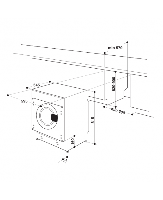 Masina de spalat rufe incorporabila Whirlpool BI WMWG 81485 EU