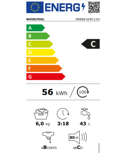 Masina de spalat rufe slim Whirlpool WRBSB 6249 S EU