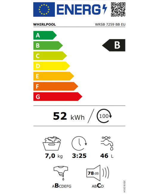 Masina de spalat rufe slim Whirlpool WRSB 7259 BB EU