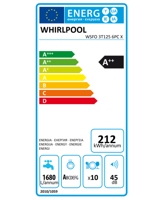 Masina de spalat vase neincorporabila Whirlpool WSFO 3T125 6PC X