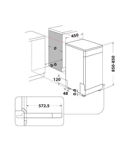 Masina de spalat vase neincorporabila Whirlpool WSFO 3T125 6PC X