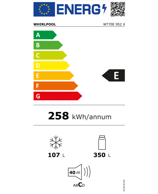 Frigider cu doua usi Full No Frost Whirlpool WT70E 952 X