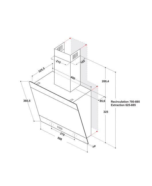 Hota decorativa inclinata Whirlpool AKR 62F LT K