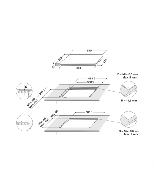 Plita pe inductie Smart Cook Whirlpool SMO 658C/BT/IXL