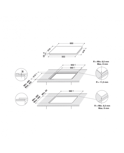 Plita pe inductie Smart Cook Whirlpool SMP 658C/BT/IXL