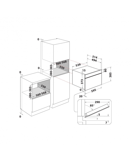 Cuptor incorporabil cu microunde Whirlpool W7 MD440 NB