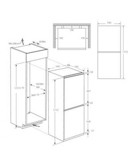 Combina frigorifica incorporabila NoFrost Candy CBT5518EW, control Wi-Fi