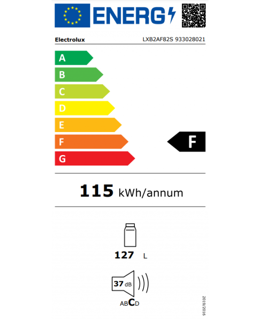 Frigider incorporabil sub blat Electrolux LXB2AF82S alb, 127 litri