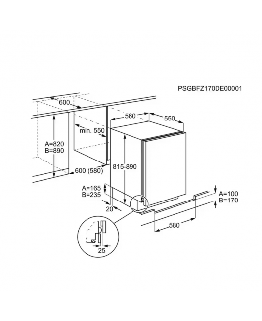 Frigider incorporabil sub blat Electrolux LXB2AF82S alb, 127 litri