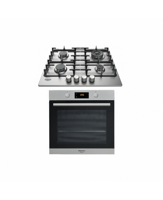 Pachet Cuptor HOTPOINT FA2 841 JH IX HA + PLITA PE GAZ HOTPOINT PPH 60G DF/IX