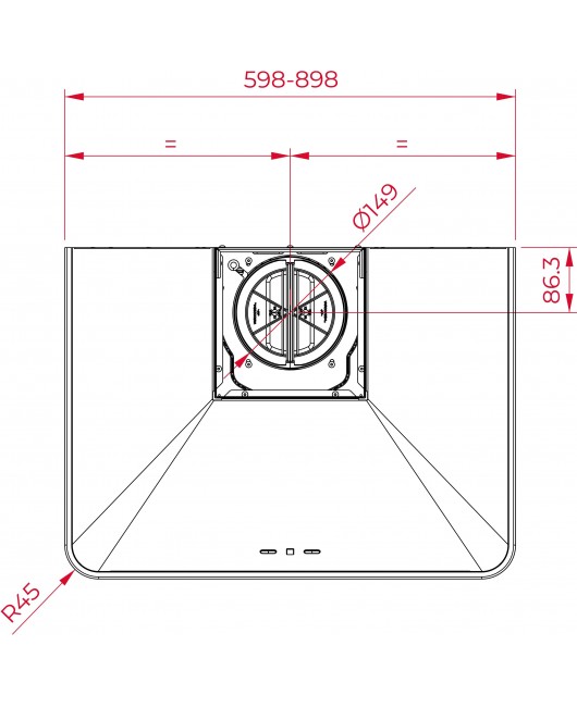 Hota decorativa Teka DOS 60.2, 60 cm, 600mc/h turbo, Antracit