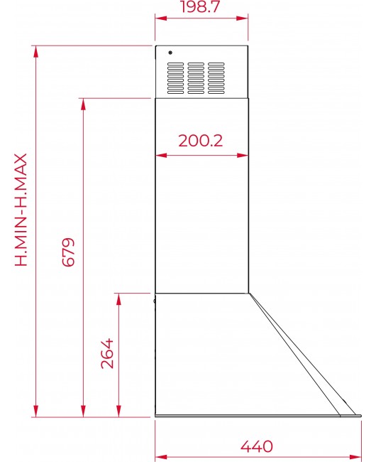 Hota decorativa Teka DOS 60.2, 60 cm, 600mc/h turbo, Antracit