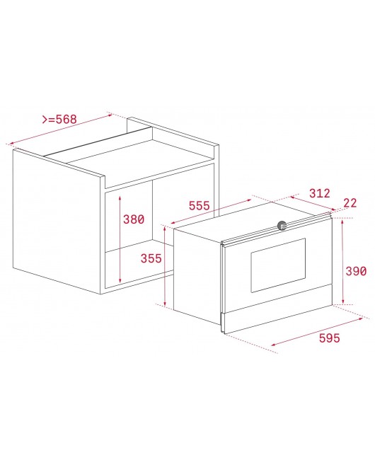 Cuptor cu microunde incorporabil Teka MWR 22 VN, 850W, 22 litri, baza ceramica